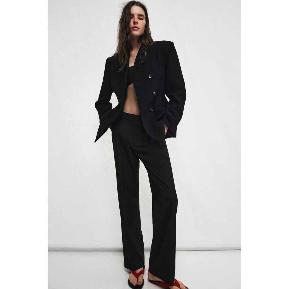 Zara Women’s Black Dress Pants Size 8 High Rise Career Work Straight Leg - Picture 11 of 11
